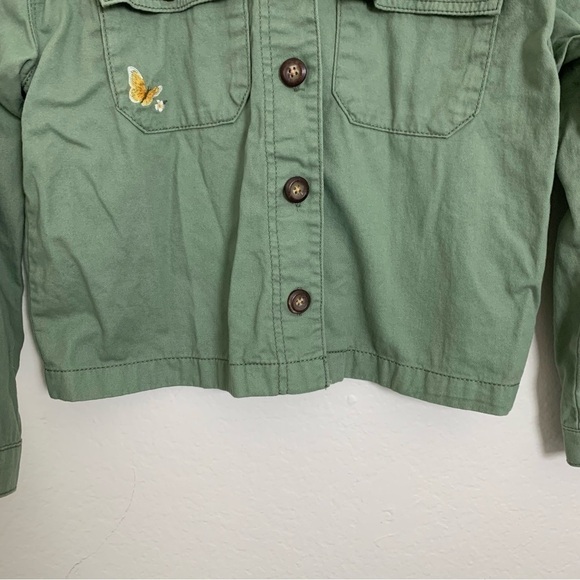 Oshkosh Girls Size 14 Button Front Shirt Shacket Jacket Embroidered Butterfly - Picture 8 of 12
